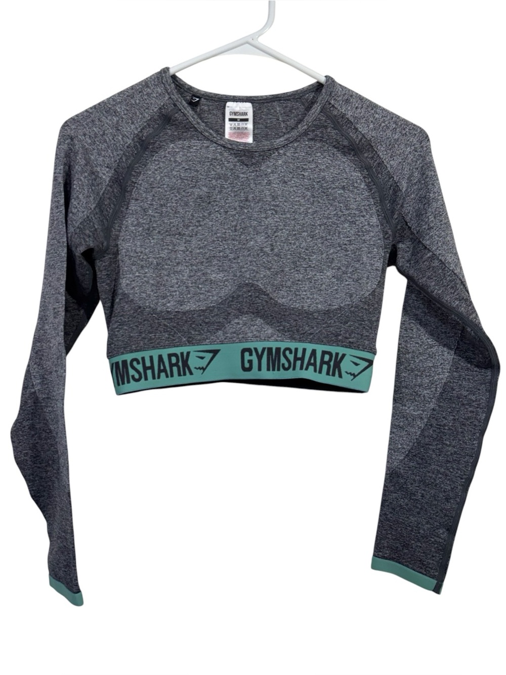 Gymshark Charcoal Gray Flex Long Sleeve Crop Top